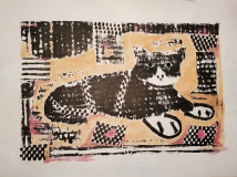 KookyKitty_12x8_monoprint